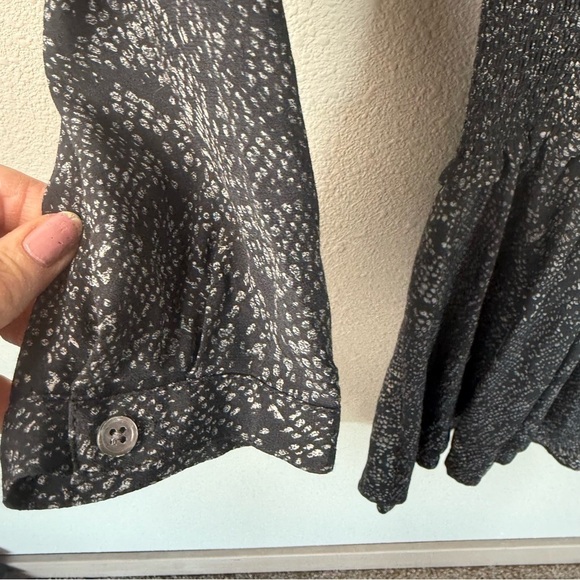Rails Jasmine Animal Print Long Sleeve Minidress Charcoal Textured Leopard Small - Picture 7 of 13
